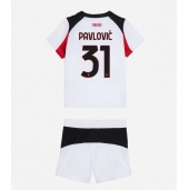 AC Milan Strahinja Pavlovic #31 Udebanetrøje Børn 2025-26 Kort ærmer (+ bukser)