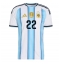 Argentina Lautaro Martinez #22 Hjemmebanetrøje VM 2026 Kort ærmer