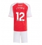 Arsenal Jurrien Timber #12 Hjemmebanetrøje Børn 2025-26 Kort ærmer (+ bukser)