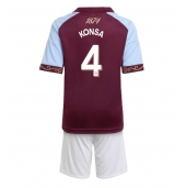 Aston Villa Ezri Konsa #4 Hjemmebanetrøje Børn 2025-26 Kort ærmer (+ bukser)