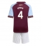 Aston Villa Ezri Konsa #4 Hjemmebanetrøje Børn 2025-26 Kort ærmer (+ bukser)