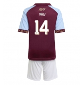 Aston Villa Pau Torres #14 Hjemmebanetrøje Børn 2025-26 Kort ærmer (+ bukser)