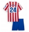 Atletico Madrid Robin Le Normand #24 Hjemmebanetrøje Børn 2025-26 Kort ærmer (+ bukser)