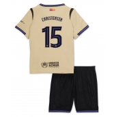 Barcelona Andreas Christensen #15 Udebanetrøje Børn 2025-26 Kort ærmer (+ bukser)