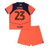 Barcelona Jules Kounde #23 Tredje trøje Børn 2025-26 Kort ærmer (+ bukser)