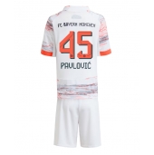 Bayern Munich Aleksandar Pavlovic #45 Udebanetrøje Børn 2025-26 Kort ærmer (+ bukser)