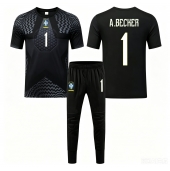 Brasilien Alisson Becker #1 Målmand Hjemmebanetrøje Børn VM 2026 Kort ærmer (+ bukser)