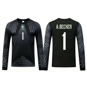 Brasilien Alisson Becker #1 Målmand Hjemmebanetrøje Børn VM 2026 Lange ærmer (+ bukser)