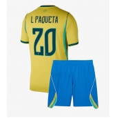 Brasilien Lucas Paqueta #20 Hjemmebanetrøje Børn VM 2026 Kort ærmer (+ bukser)
