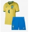 Brasilien Marquinhos #4 Hjemmebanetrøje Børn VM 2026 Kort ærmer (+ bukser)