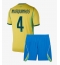Brasilien Marquinhos #4 Hjemmebanetrøje Børn VM 2026 Kort ærmer (+ bukser)