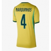 Brasilien Marquinhos #4 Hjemmebanetrøje Dame VM 2026 Kort ærmer