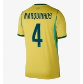 Brasilien Marquinhos #4 Hjemmebanetrøje VM 2026 Kort ærmer
