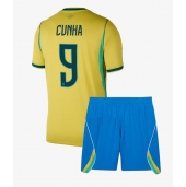 Brasilien Matheus Cunha #9 Hjemmebanetrøje Børn VM 2026 Kort ærmer (+ bukser)