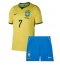 Brasilien Vinicius Junior #7 Hjemmebanetrøje Børn VM 2026 Kort ærmer (+ bukser)