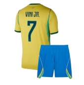 Brasilien Vinicius Junior #7 Hjemmebanetrøje Børn VM 2026 Kort ærmer (+ bukser)