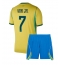 Brasilien Vinicius Junior #7 Hjemmebanetrøje Børn VM 2026 Kort ærmer (+ bukser)