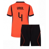 Holland Virgil van Dijk #4 Hjemmebanetrøje Børn VM 2026 Kort ærmer (+ bukser)