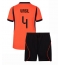 Holland Virgil van Dijk #4 Hjemmebanetrøje Børn VM 2026 Kort ærmer (+ bukser)
