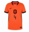 Holland Virgil van Dijk #4 Hjemmebanetrøje Dame VM 2026 Kort ærmer