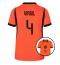 Holland Virgil van Dijk #4 Hjemmebanetrøje Dame VM 2026 Kort ærmer