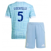 Juventus Manuel Locatelli #5 Udebanetrøje Børn 2025-26 Kort ærmer (+ bukser)
