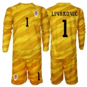 Kroatien Dominik Livakovic #1 Målmand Hjemmebanetrøje Børn VM 2026 Lange ærmer (+ bukser)