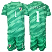 Kroatien Dominik Livakovic #1 Målmand Udebanetrøje Børn VM 2026 Kort ærmer (+ bukser)