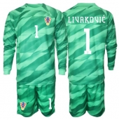 Kroatien Dominik Livakovic #1 Målmand Udebanetrøje Børn VM 2026 Lange ærmer (+ bukser)