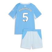 Manchester City Elliot Anderson #5 Hjemmebanetrøje Børn 2026-27 Kort ærmer (+ bukser)