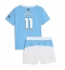 Manchester City Jeremy Doku #11 Hjemmebanetrøje Børn 2025-26 Kort ærmer (+ bukser)