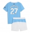 Manchester City Matheus Nunes #27 Hjemmebanetrøje Børn 2025-26 Kort ærmer (+ bukser)