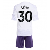 Manchester United Benjamin Sesko #30 Udebanetrøje Børn 2025-26 Kort ærmer (+ bukser)