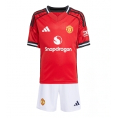 Manchester United Hjemmebanetrøje Børn 2025-26 Kort ærmer (+ bukser)