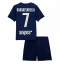 Paris Saint-Germain Khvicha Kvaratskhelia #7 Hjemmebanetrøje Børn 2025-26 Kort ærmer (+ bukser)