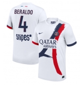 Paris Saint-Germain Lucas Beraldo #4 Udebanetrøje 2025-26 Kort ærmer