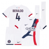 Paris Saint-Germain Lucas Beraldo #4 Udebanetrøje Børn 2025-26 Kort ærmer (+ bukser)