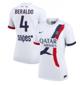 Paris Saint-Germain Lucas Beraldo #4 Udebanetrøje Dame 2025-26 Kort ærmer