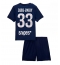 Paris Saint-Germain Warren Zaire-Emery #33 Hjemmebanetrøje Børn 2025-26 Kort ærmer (+ bukser)