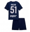 Paris Saint-Germain Willian Pacho #51 Hjemmebanetrøje Børn 2025-26 Kort ærmer (+ bukser)