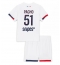 Paris Saint-Germain Willian Pacho #51 Udebanetrøje Børn 2025-26 Kort ærmer (+ bukser)