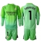 Real Madrid Thibaut Courtois #1 Målmand Udebanetrøje Børn 2025-26 Lange ærmer (+ bukser)