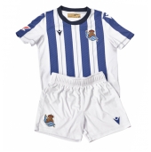 Real Sociedad Hjemmebanetrøje Børn 2025-26 Kort ærmer (+ bukser)