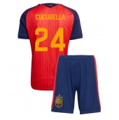 Spanien Marc Cucurella #24 Hjemmebanetrøje Børn VM 2026 Kort ærmer (+ bukser)