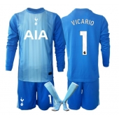 Tottenham Hotspur Guglielmo Vicario #1 Målmand Udebanetrøje Børn 2025-26 Lange ærmer (+ bukser)